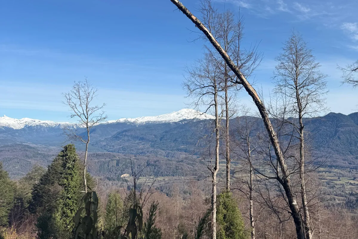 Snow-covered range beyond the valley